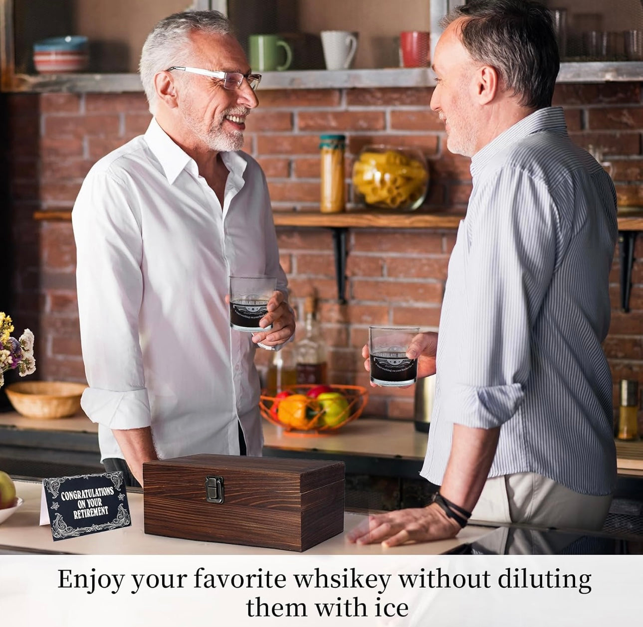 Retirement Gifts for Men, Whiskey Glass Set, Great Retirement Gift for Retirees