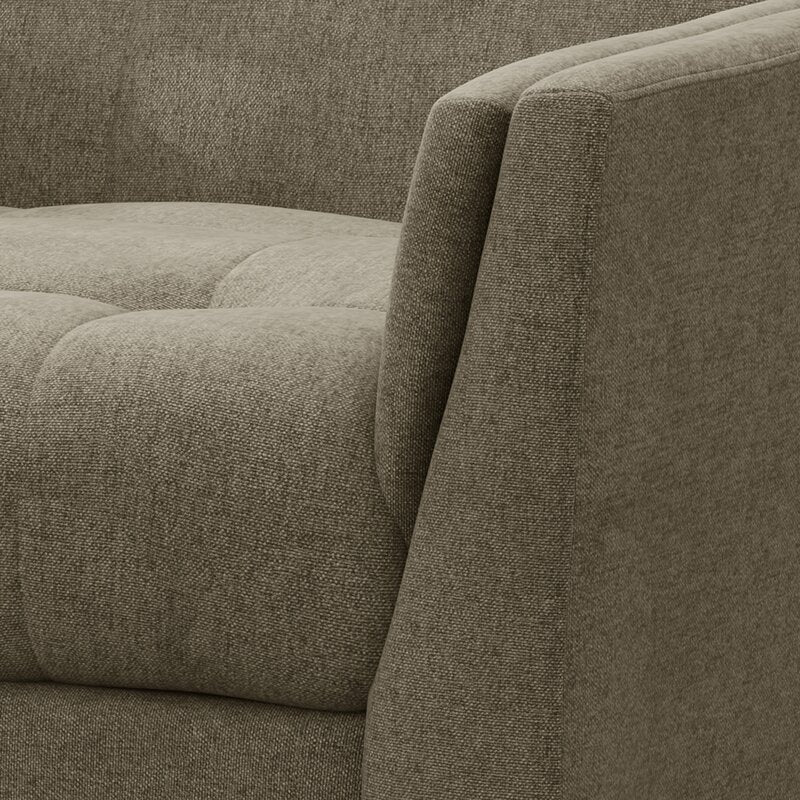 Davidas Wide Tufted Armchair. Studio Anvith Mid Century Modern Fabric Arm Chair, Mocha