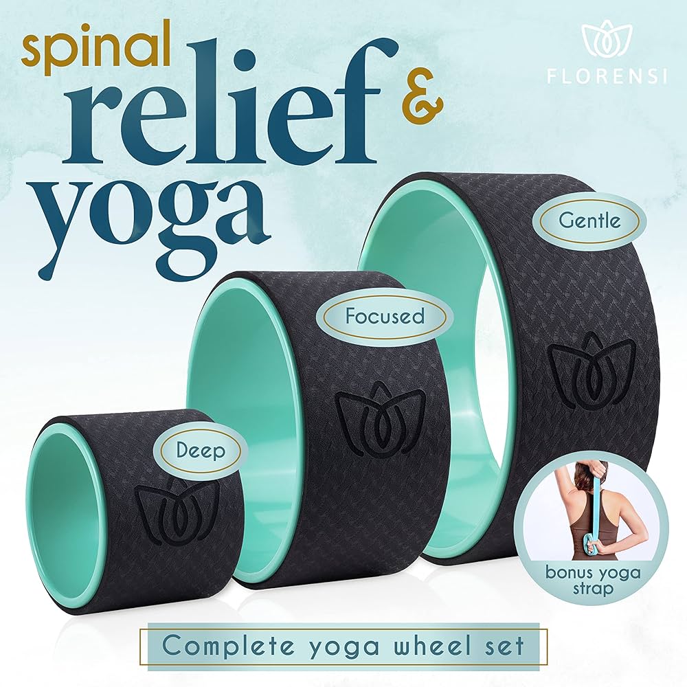 Back Roller - Back Stretcher, Back Cracker, Yoga Wheel, Deep Tissue Massager - for Back Pain Relief, Back Cracking, Yoga Stretching, Trigger Point Therapy - Foam Padded Rollers
