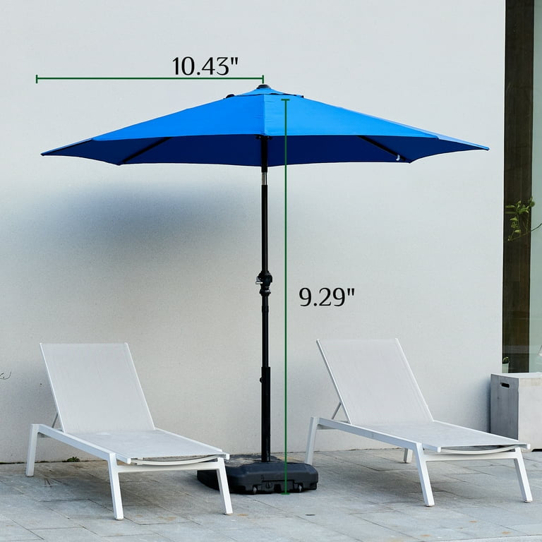 9FT Patio Umbrellas, Outdoor Patio Table Umbrella with Tilt Adjustment and Crank Lift System for Ourdoor Patio, Lawn, Backyard, Pool, Market, Blue,Red,Khaki