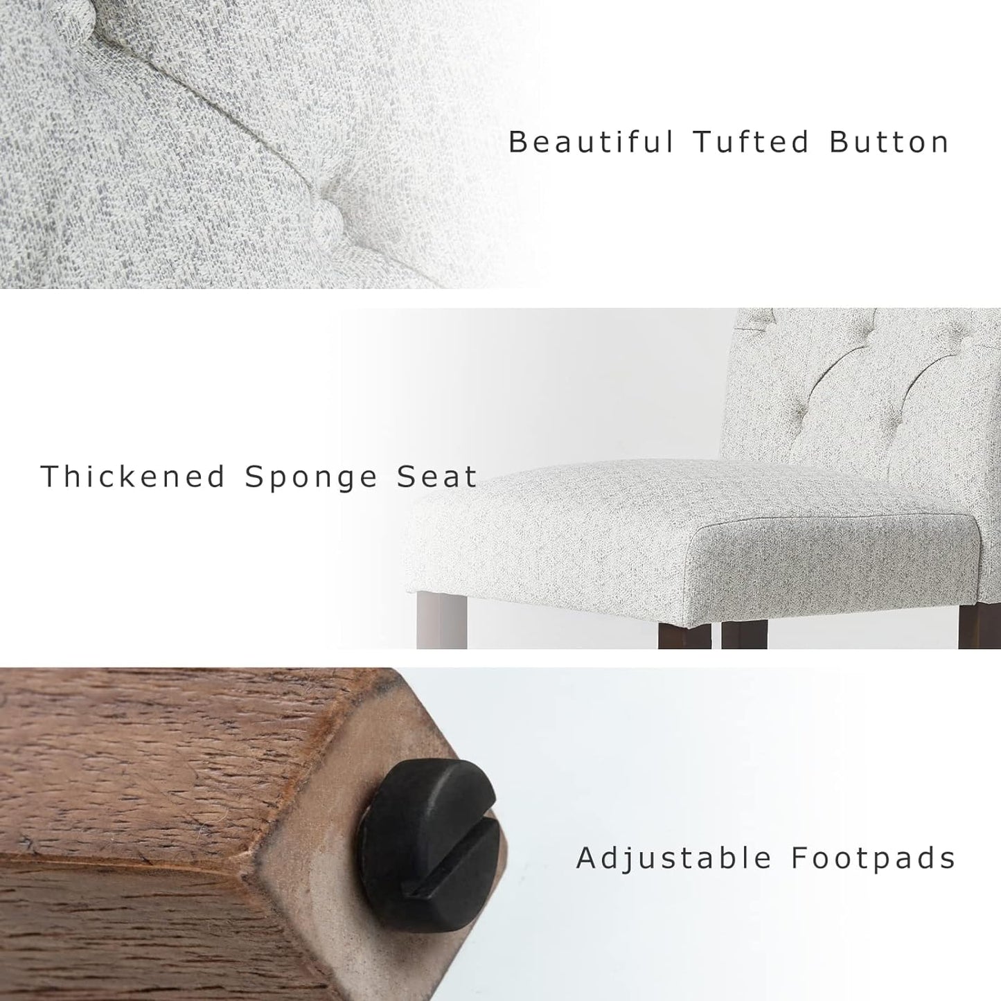 Tufted Dining Chairs, Accent Parsons Diner Chairs Upholstered Fabric Dining Room Chairs Side Chair Stylish Kitchen Chairs with Solid Wood.