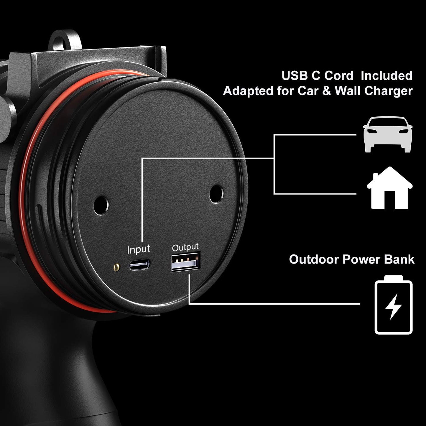 Rechargeable Spotlight Flashlight, Hand held Spotlight 120000 lumens Waterproof Flashlight Hunting Lamp with red Filter