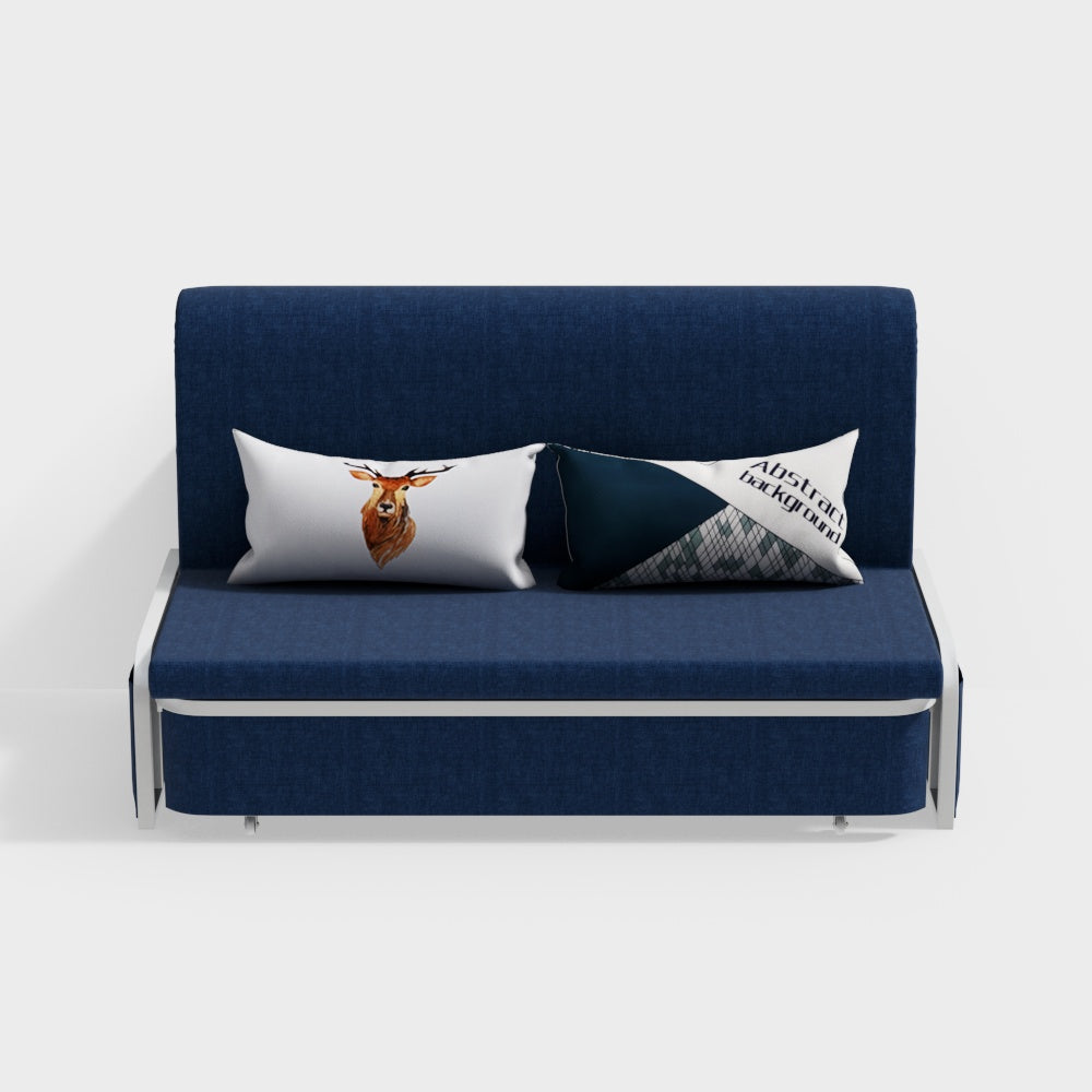 60” Queen Size. Sleeper Sofa Bed Loveseat Cotton & Linen Upholstered with Solid Wood Frame