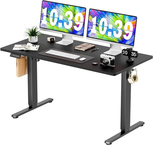 55x24inches Electric Standing Desk with Splice Board,Ergonomic Height Adjustabley. Black