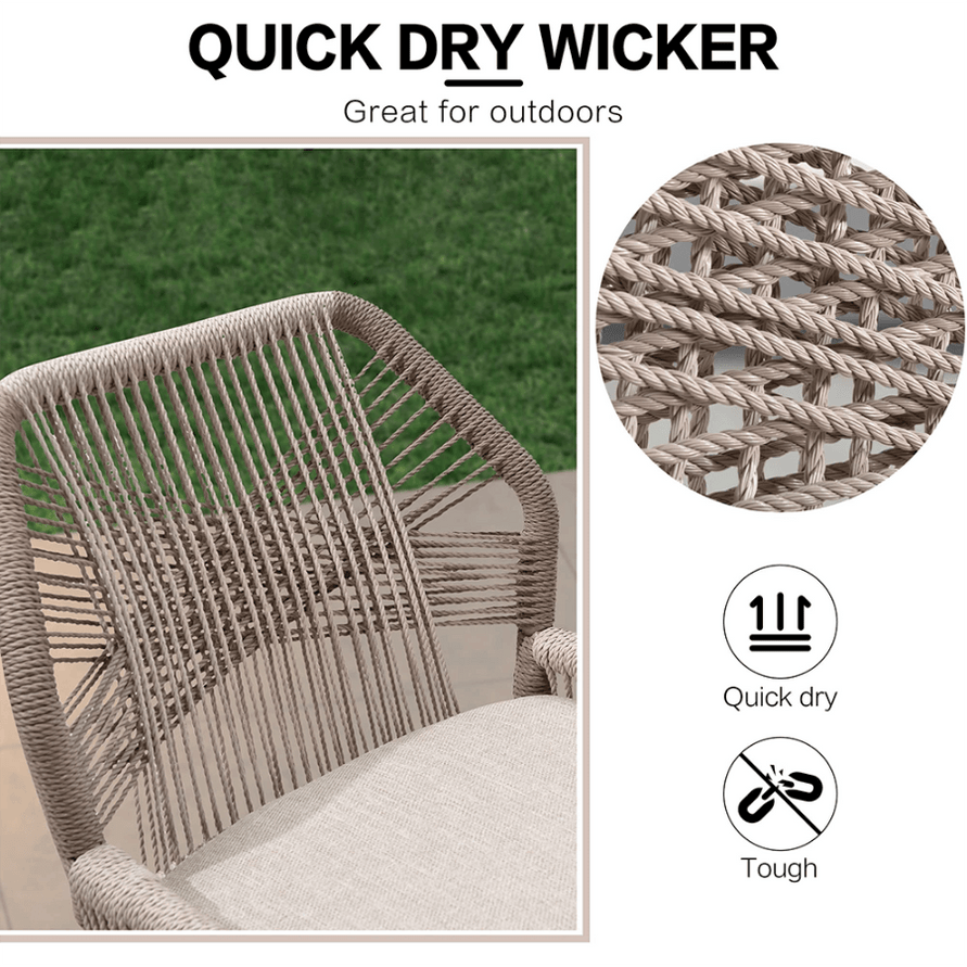 PURPLE LEAF 2 Set Outdoor Bar Stool Chair Set, Modern Counter Height Stool, Cushion Included.DK Grey.24.8”