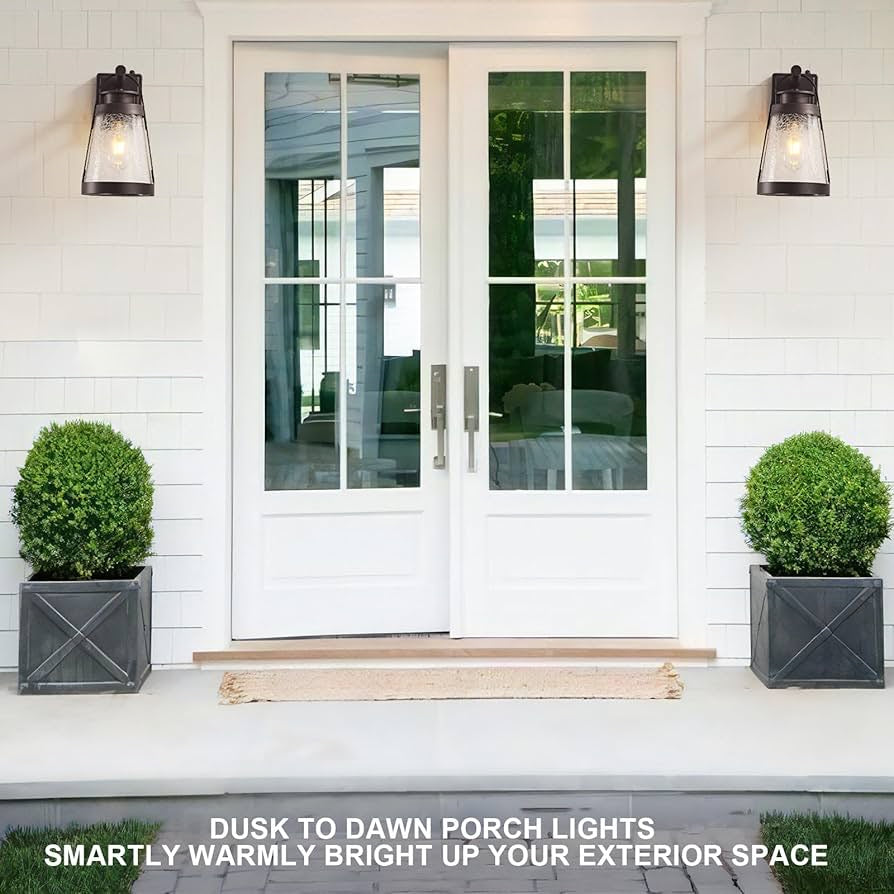 Dusk to Dawn Sensor Outdoor Wall Light Waterproof Exterior Lighting Fixtures Modern Outside Light for House Porch Garage Patio Front Door Hallway