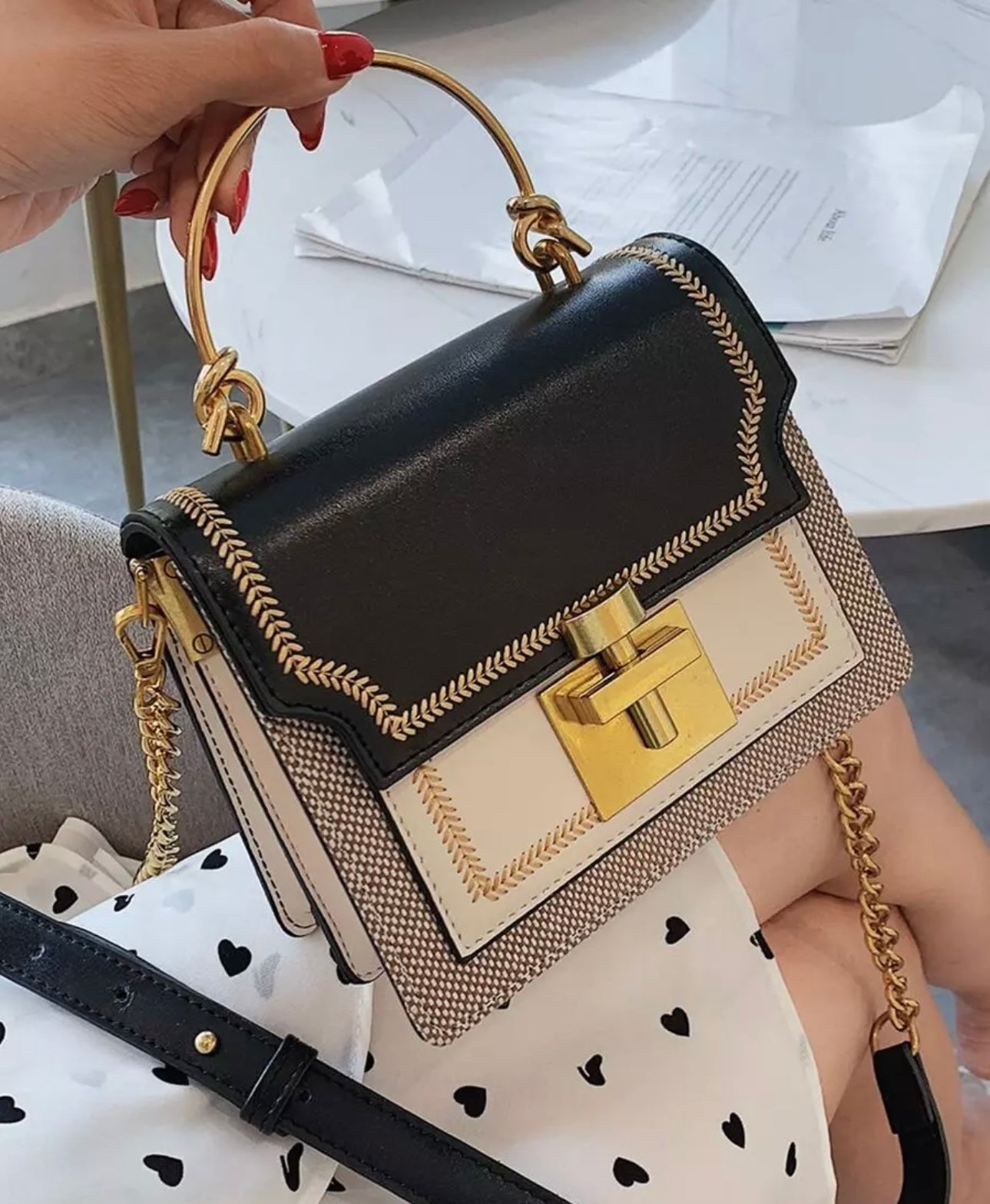 Portable Joker small bag fashion artificial leather chain shoulder crossbody bag