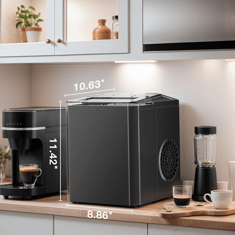 Countertop Ice Maker 26 lbs/24h 9 Cubes/6 Mins with Self-Cleaning Bullet Ice Maker for Home Office Bar Party