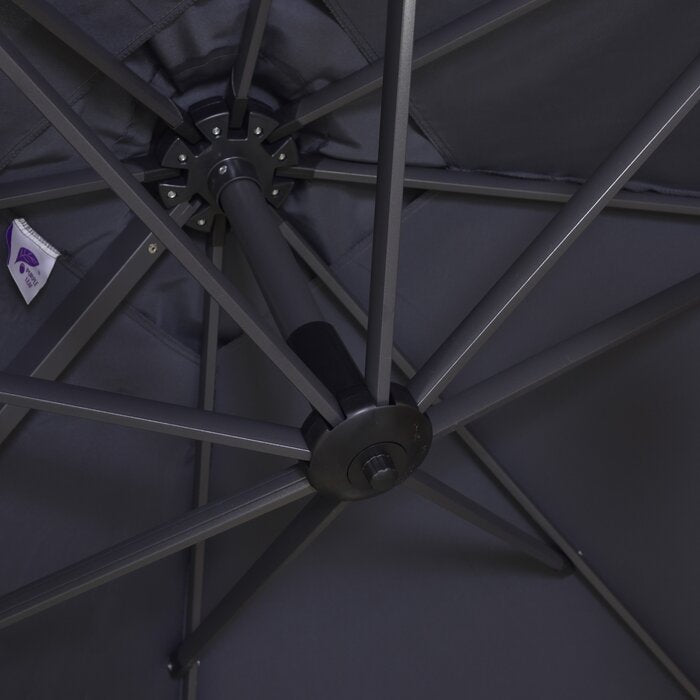 Purple Leaf 9x11.5 Ft Rectangular Cantilever Umbrella. Grey