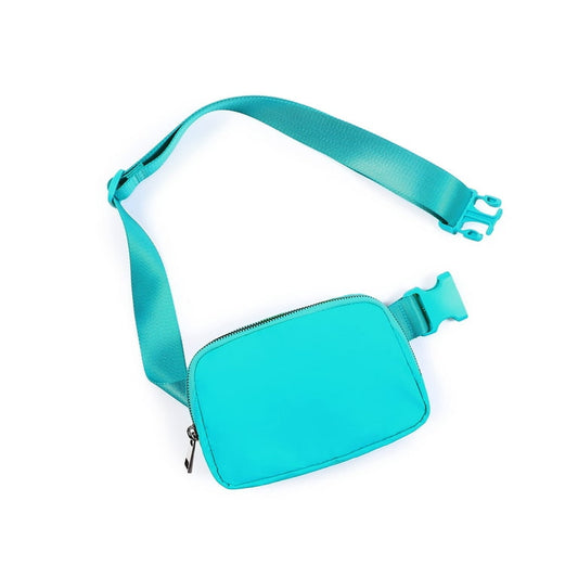 Unisex Mini Belt Bag with Adjustable Strap Small Waist Pouch for Workout Running Travelling Hiking,Aqua Blue