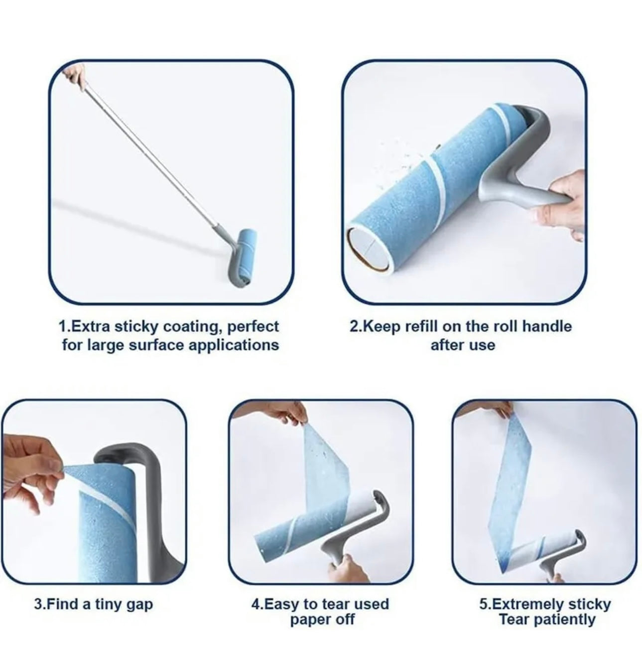 Universal Fit Lint Roller Refill - 10-inch Wide Coverage, Sticky - 3 Packs
