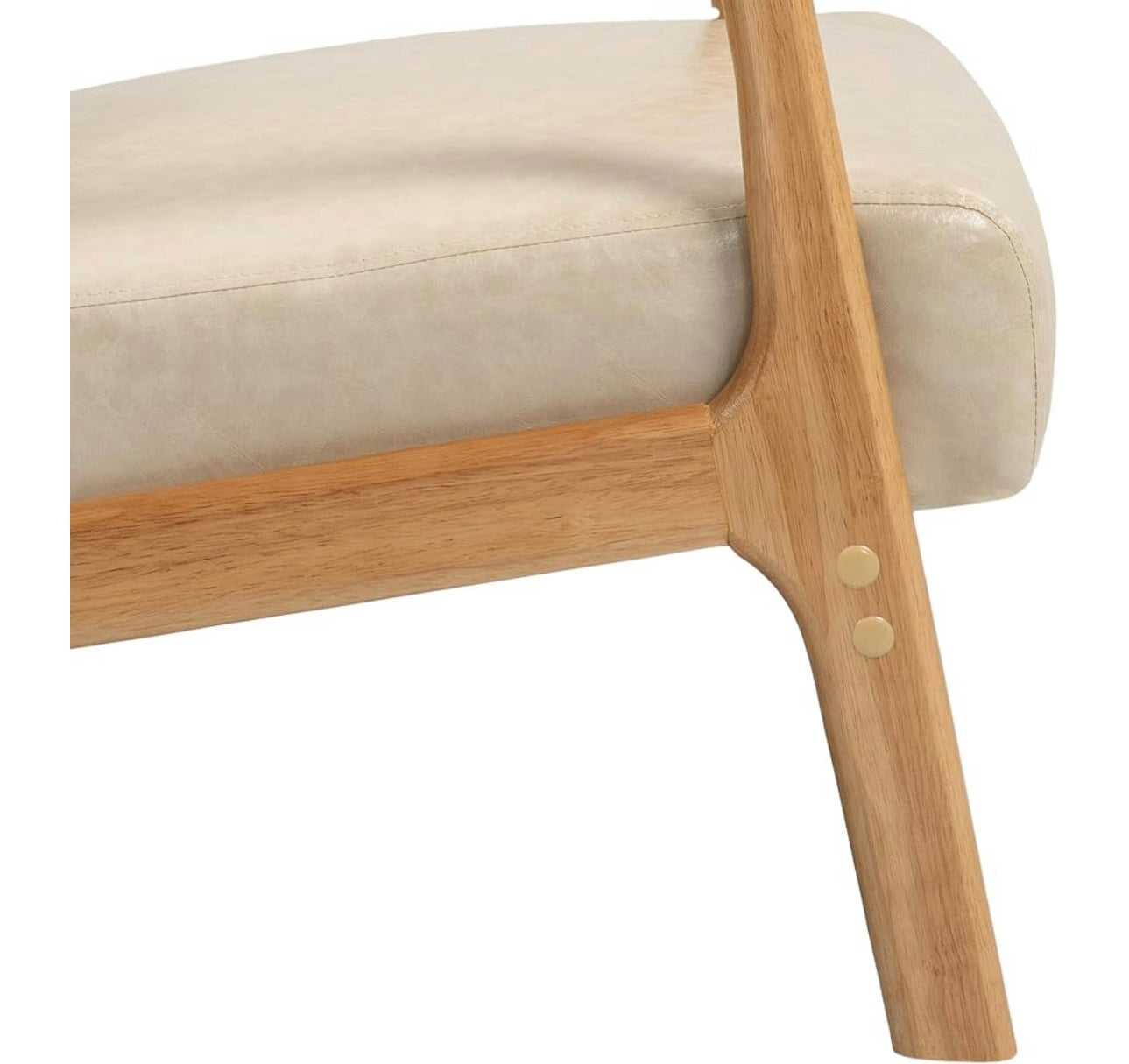 Modern Coffee Faux Leather Wood Frame Upholstered Accent Arm Chair (Set of 1)