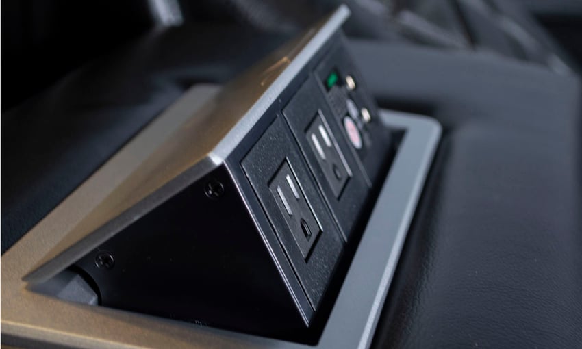 Omega Black Leather Power Reclining Sofa