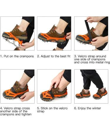 IPSXP Crampons Ice Cleats Traction Snow Grips for Boots Shoes Women Men Kids Anti Slip 19-26 Stainless Steel Spikes Safe Protect for Hiking Fishing Walking Climbing Mountaineering
IPSXP Crampons Ice Cleats Traction Snow Grips for Boots Shoes Women Men
