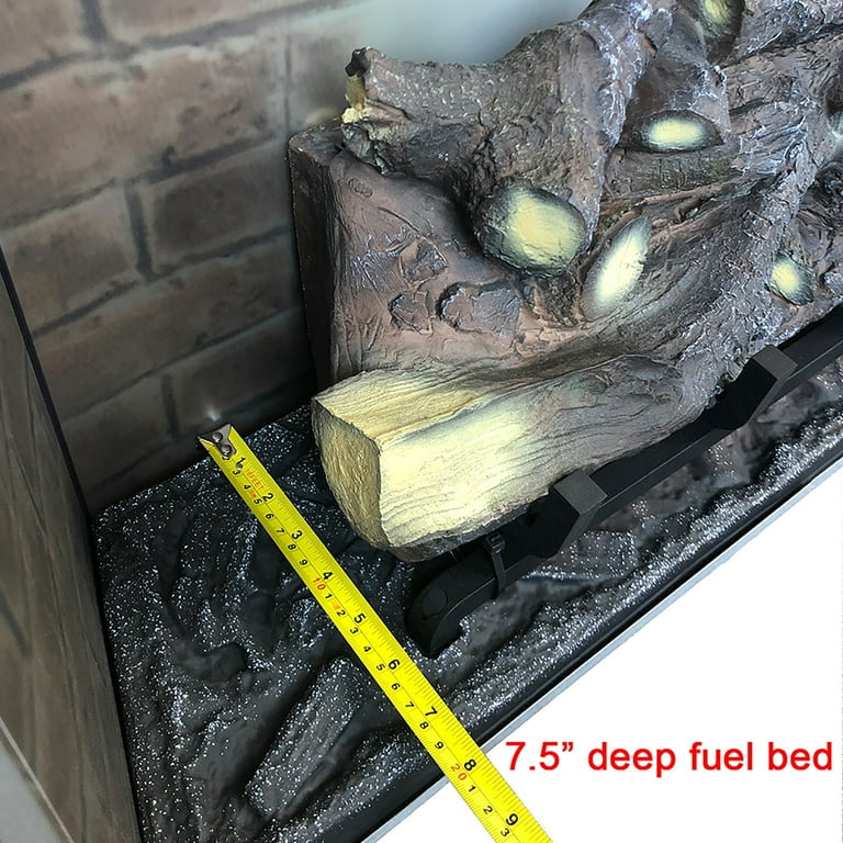 33" Electric Fireplace Insert EF45B, Fire Crackling Sound, Glass Door, Mesh Screen, 750/1500W, Black