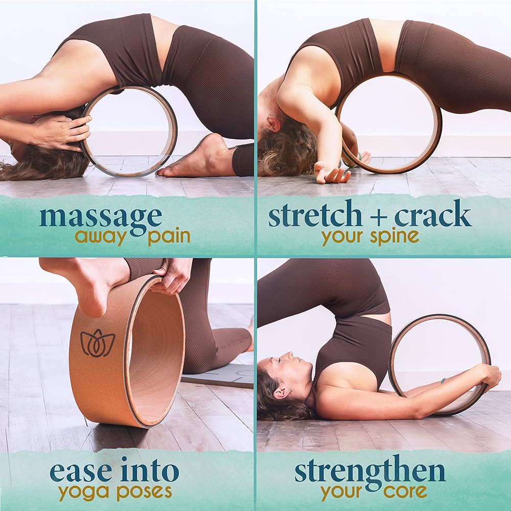 Back Roller - Back Stretcher, Back Cracker, Yoga Wheel, Deep Tissue Massager - for Back Pain Relief, Back Cracking, Yoga Stretching, Trigger Point Therapy - Foam Padded Rollers