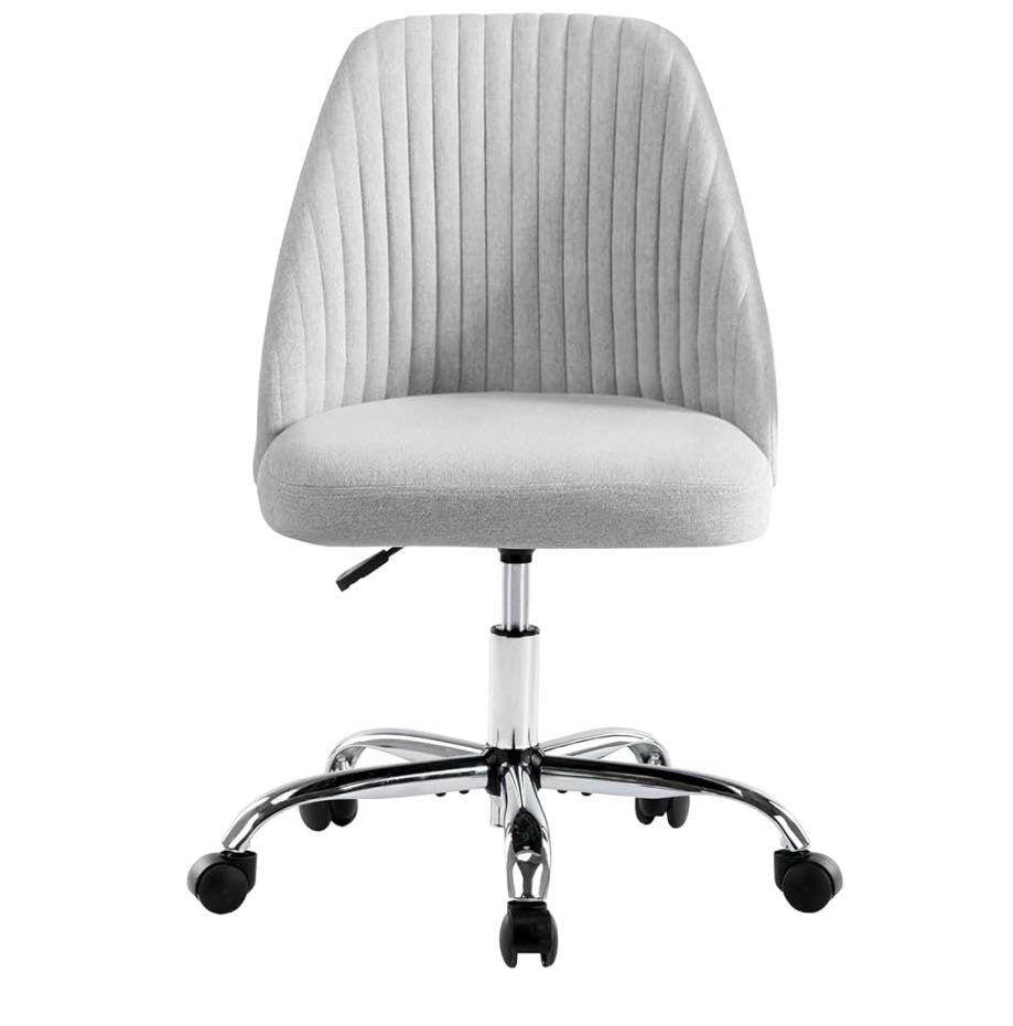 Home Office Chair, Mid-Back Armless Twill Fabric Adjustable Swivel.