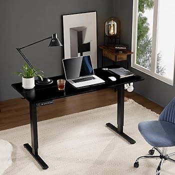 55x24inches Electric Standing Desk with Splice Board,Ergonomic Height Adjustabley. Black