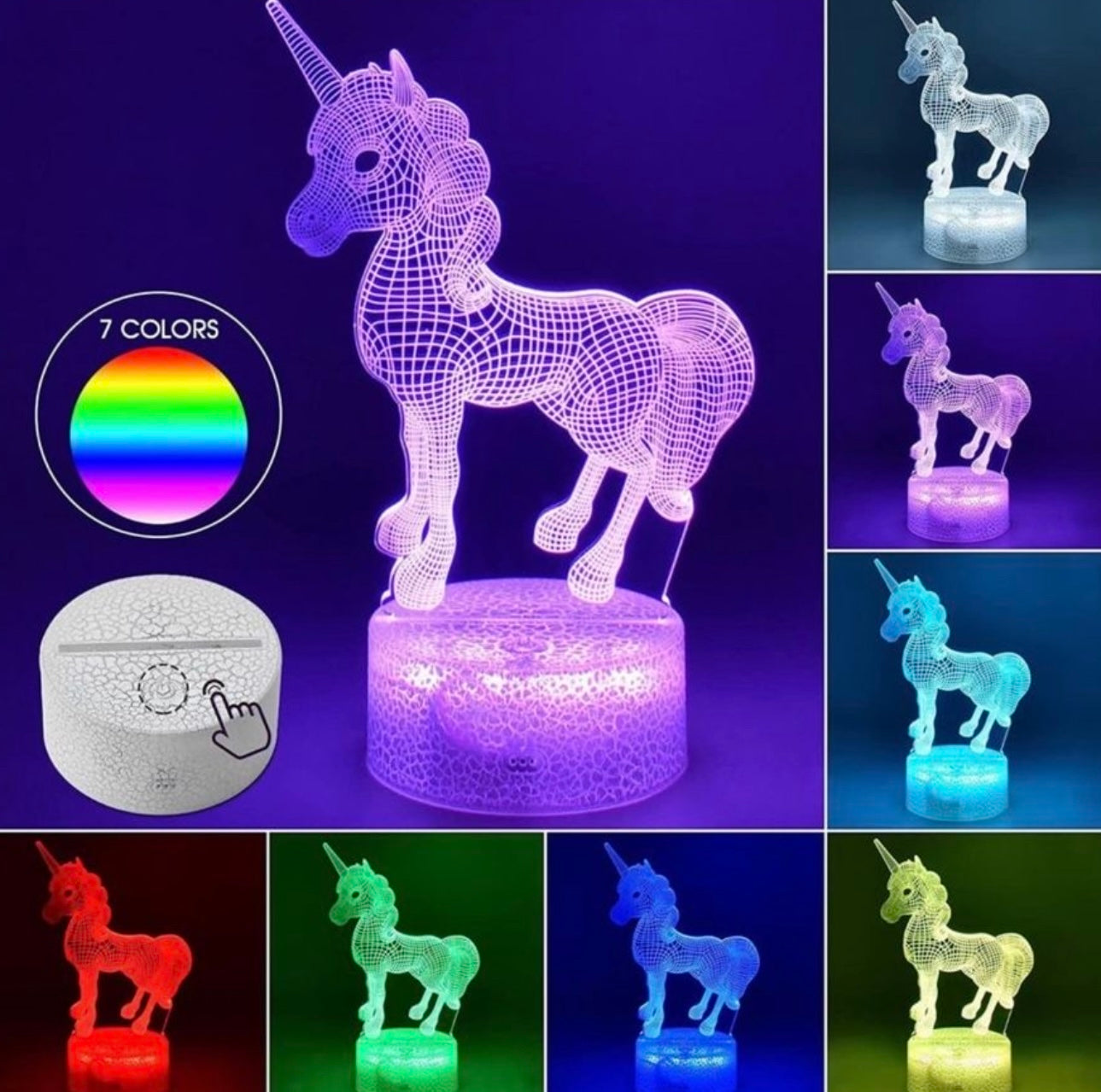 Gifts Nightlights with Remote & Smart Touch 7 Colors + 16 Colors Changing Dimmable LED Bedside Lamp
