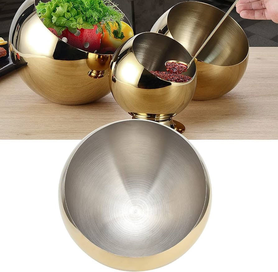 Seasoning Bowl, Beveled Mouth Seasoning Bowl with Base Stainless Steel Seasoning Container Hot Pot Oblique Bowl for Hot Pot Restaurant(M)