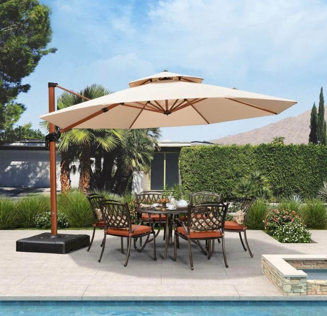 13’ Round Purple Leaf Patio Umbrella(base not included)