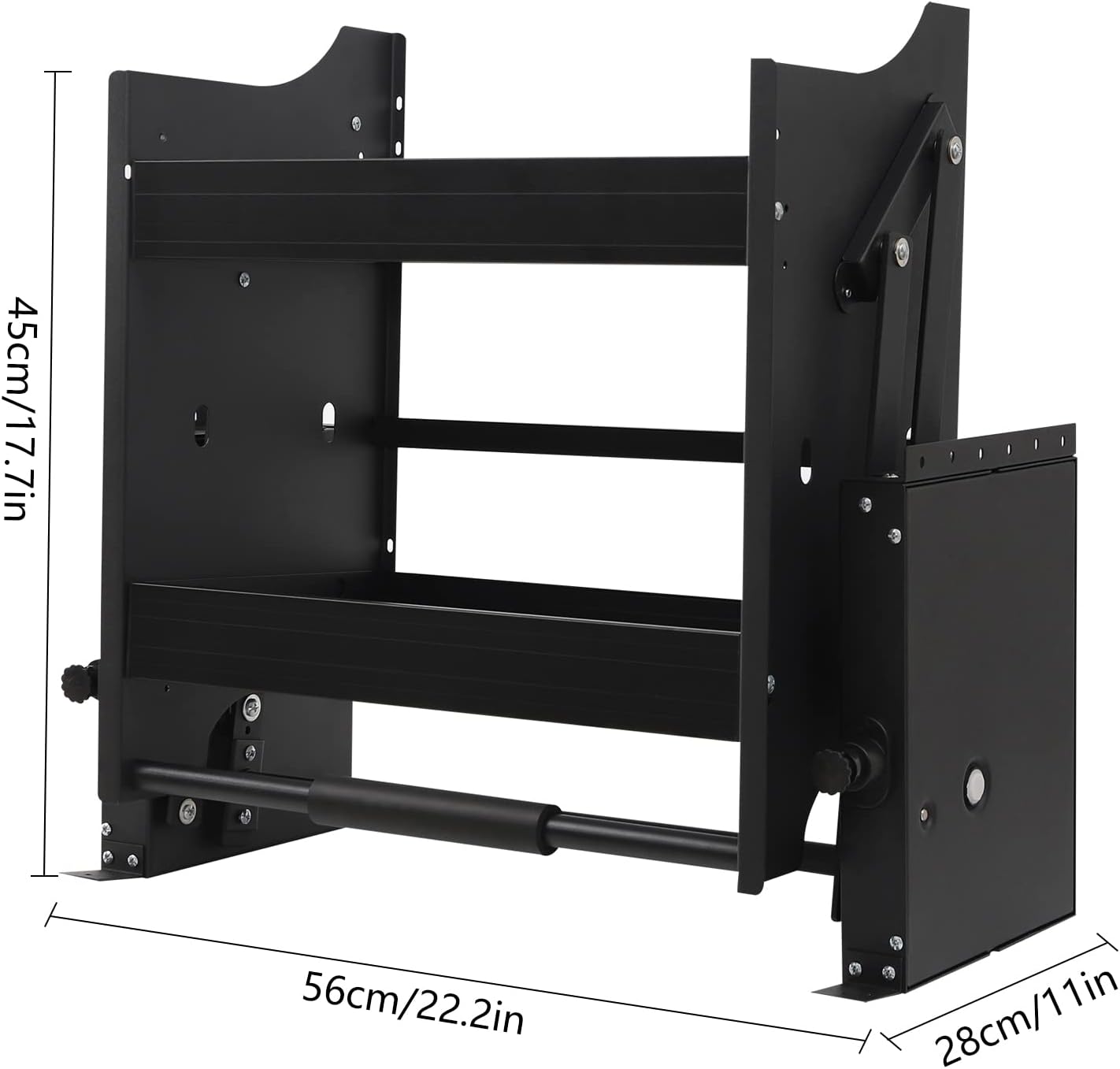 Pull Down Cabinet Organizer, 2-Tier Kitchen Cabinet Pull Down Shelf, Multifunctional Hanging Wall Shelf, Heavy-Duty Spice Rack Organizer for Kitchen Appliance Lift Upper Cabinet, 22.2Inch