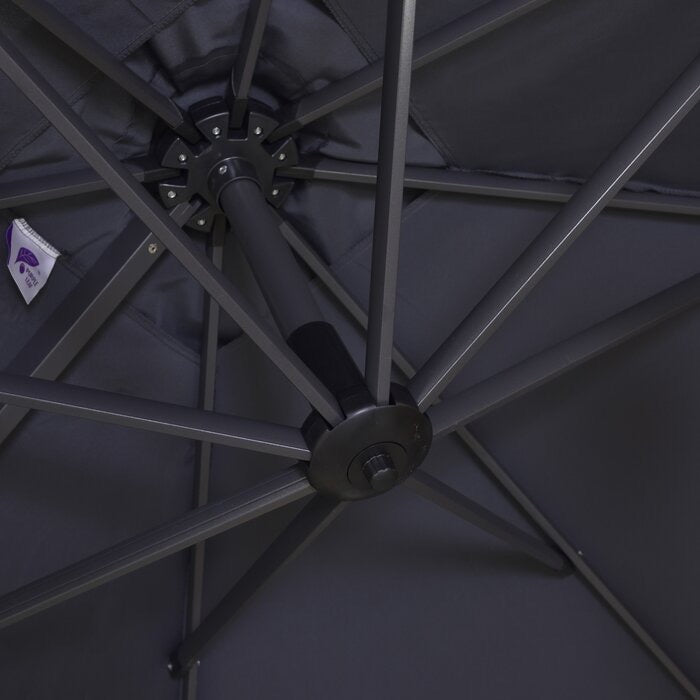 PURPLE LEAF 9x9 Ft Patio Umbrella Outdoor Cantilever Square Umbrella Aluminum Offset Umbrella with 360-degree Rotation for Garden Deck Pool Patio,Grey