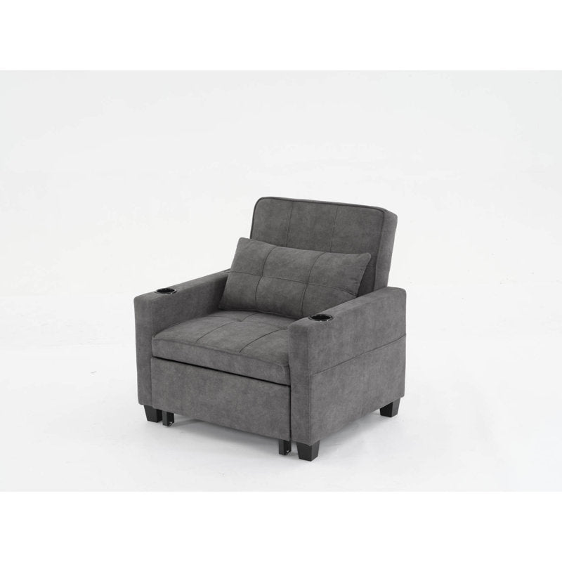 Futon Chair Bed: 3-in-1 Convertible Sleeper Chair With Usb Ports, Wear-resistant And Anti-scratch (dark Grey)