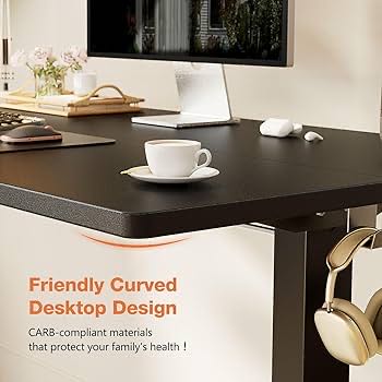55x24inches Electric Standing Desk with Splice Board,Ergonomic Height Adjustabley. Black