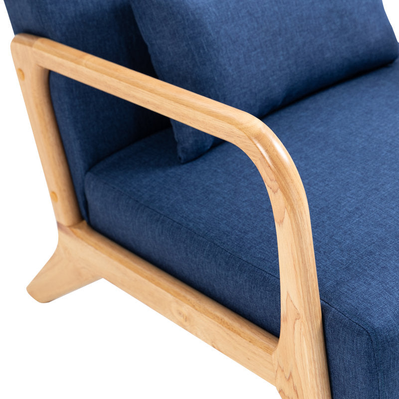 Wide Armchair Accent Wood Leg Chair