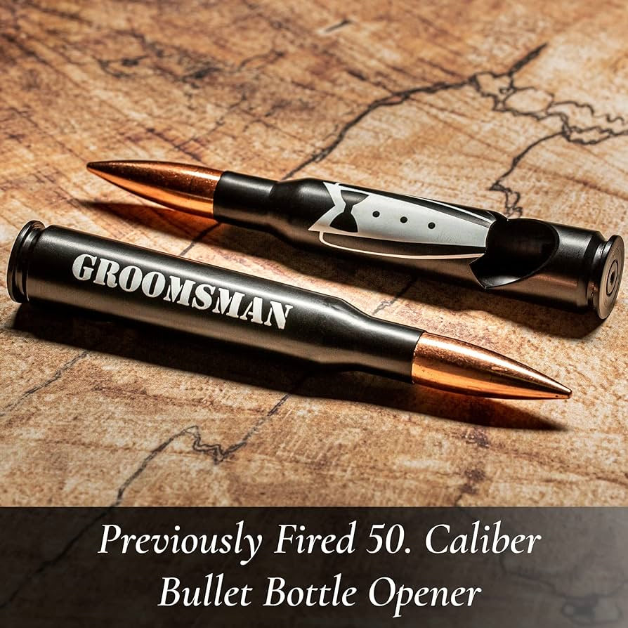 Groomsmen Gifts for Wedding - Engraved ‘GROOMSMAN' 50 Cal Bottle Opener I Set of 1 I Groomsman Gifts for Wedding I Perfect for Groomsmen Proposal I Groomsman Proposal Gifts