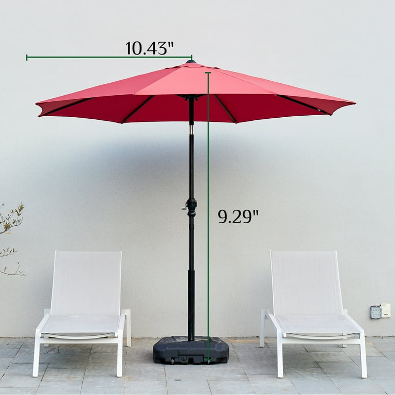 9FT Patio Umbrellas, Outdoor Patio Table Umbrella with Tilt Adjustment and Crank Lift System for Ourdoor Patio, Lawn, Backyard, Pool, Market, Blue,Red,Khaki