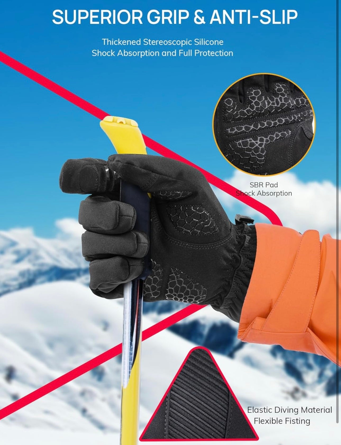 Winter Gloves for Men Waterproof: Ski 3M Thinsulate -20℉ Windproof Warm Women Glove with Touchscreen SBR Pad