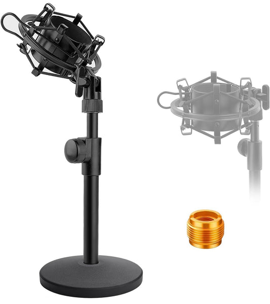 Desktop Microphone Stand, Adjustable Desk Mic Stand wtih Shock Mount for Audio Technica AT2020 AT2020USB+ AT2035 ATR2500 Condenser Studio Microphone by Frgyee