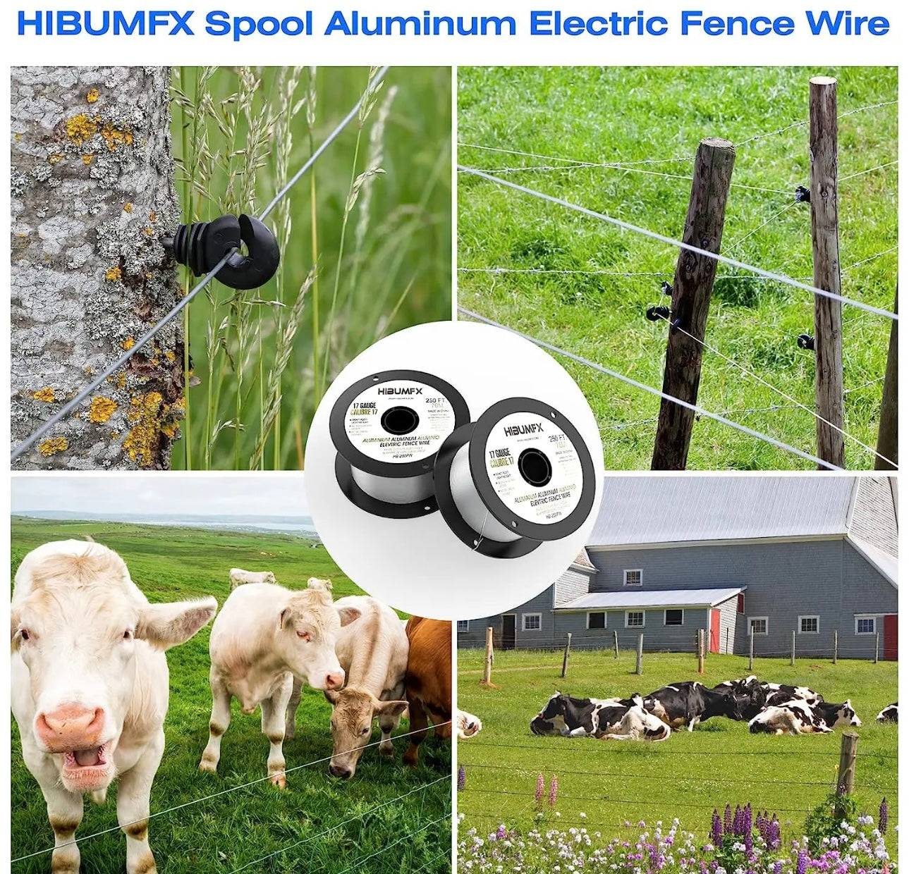 Spool Aluminum Electric Fence Wire 250-Feet 17 Gauge