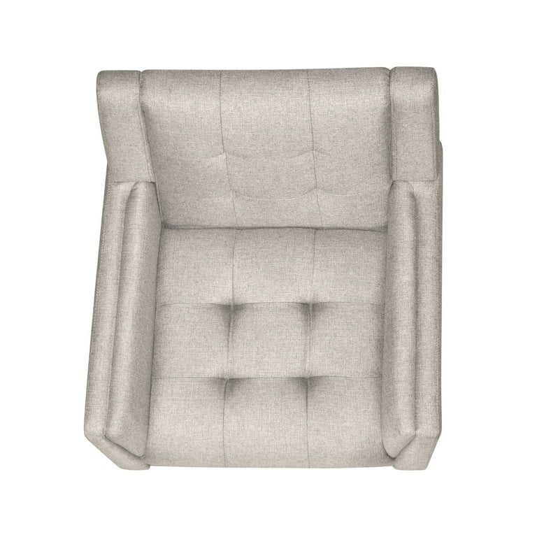 Laiah Mid Century Modern Fabric Tufted Arm Chair, Beige