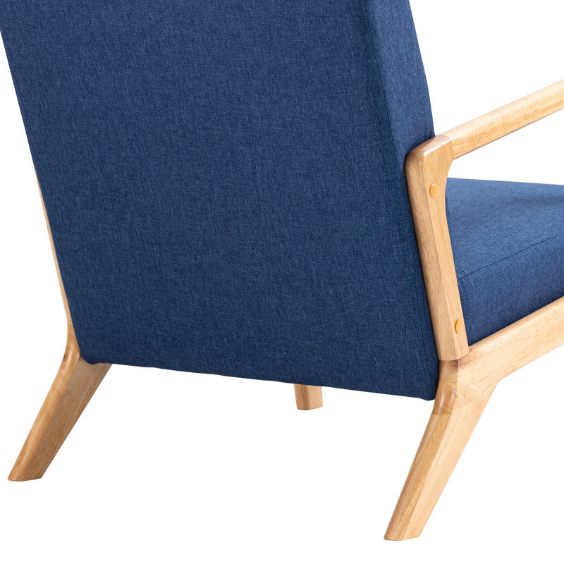 Wide Armchair Accent Wood Leg Chair