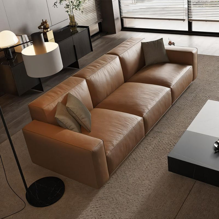 End Year Special Offer!!Glam 3-seater Upholstered Brown Leather Modular Sofa Couch. Modern Leather-Covered Sofa, crafted with sophistication comfort in mind