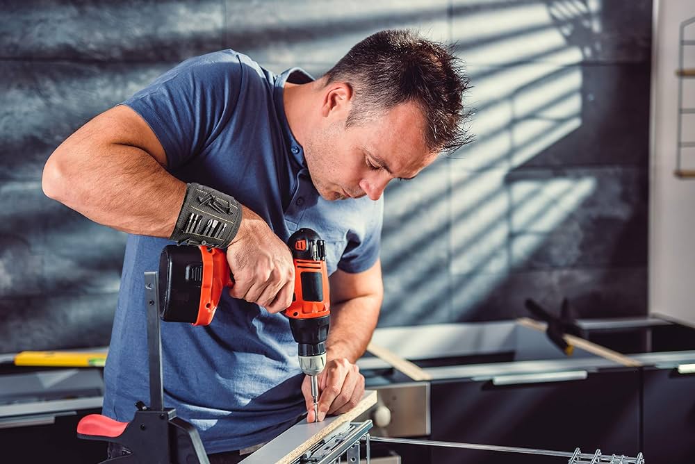 Magnetic Wristband for Holding Screws, Nails and Drill Bits - Crafted from Ballistic Nylon with 15 Powerful Magnets - Stocking Stuffer for Men