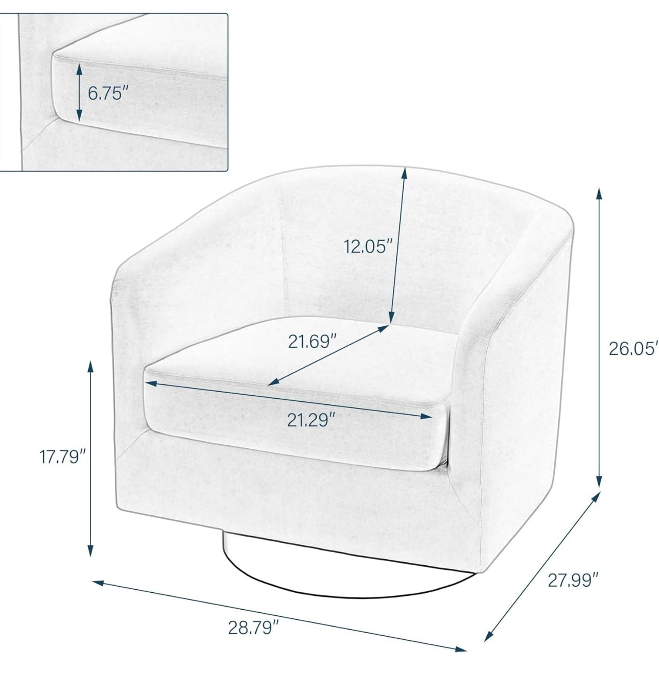 360° Swivel Barrel Accent Chair Armchair, PU Leather Round Club Arm Chair for Lving Room, Modern Upholstered Small Bedroom Single Sofa Seat - Brown