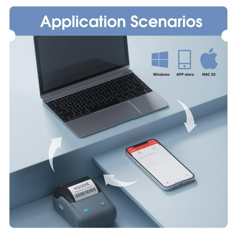 NIIMBOT B1 Label Makers, 2 Inch Bluetooth Label Maker Auto Identification Portable Label Printer