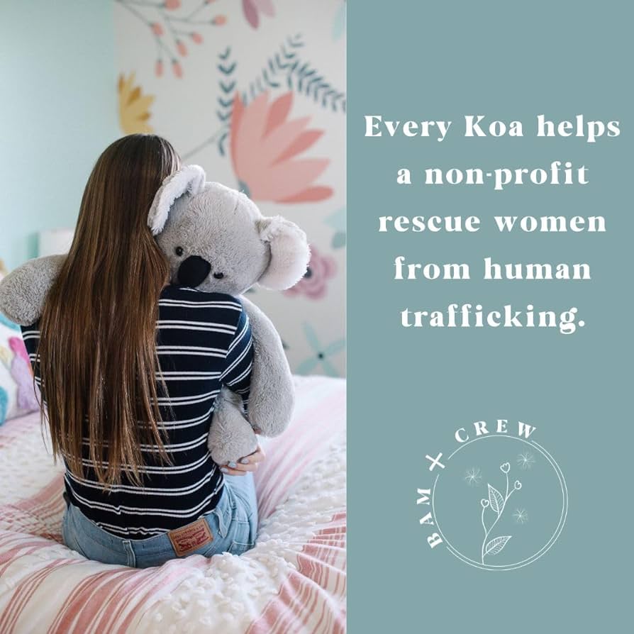 BAM + Crew 18" Distributed 5lbs Weighted Stuffed Animals, A Cuddly Koala Bear for a Sensory Weighted Plush, Weighted Stuffed Animals for Anxiety, Stress and Sleep