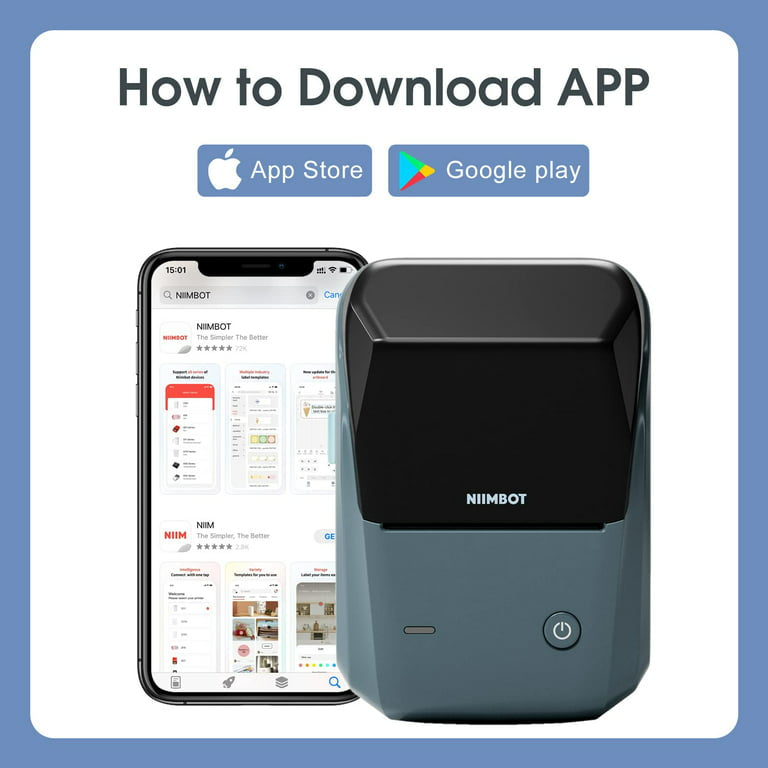 NIIMBOT B1 Label Makers, 2 Inch Bluetooth Label Maker Auto Identification Portable Label Printer