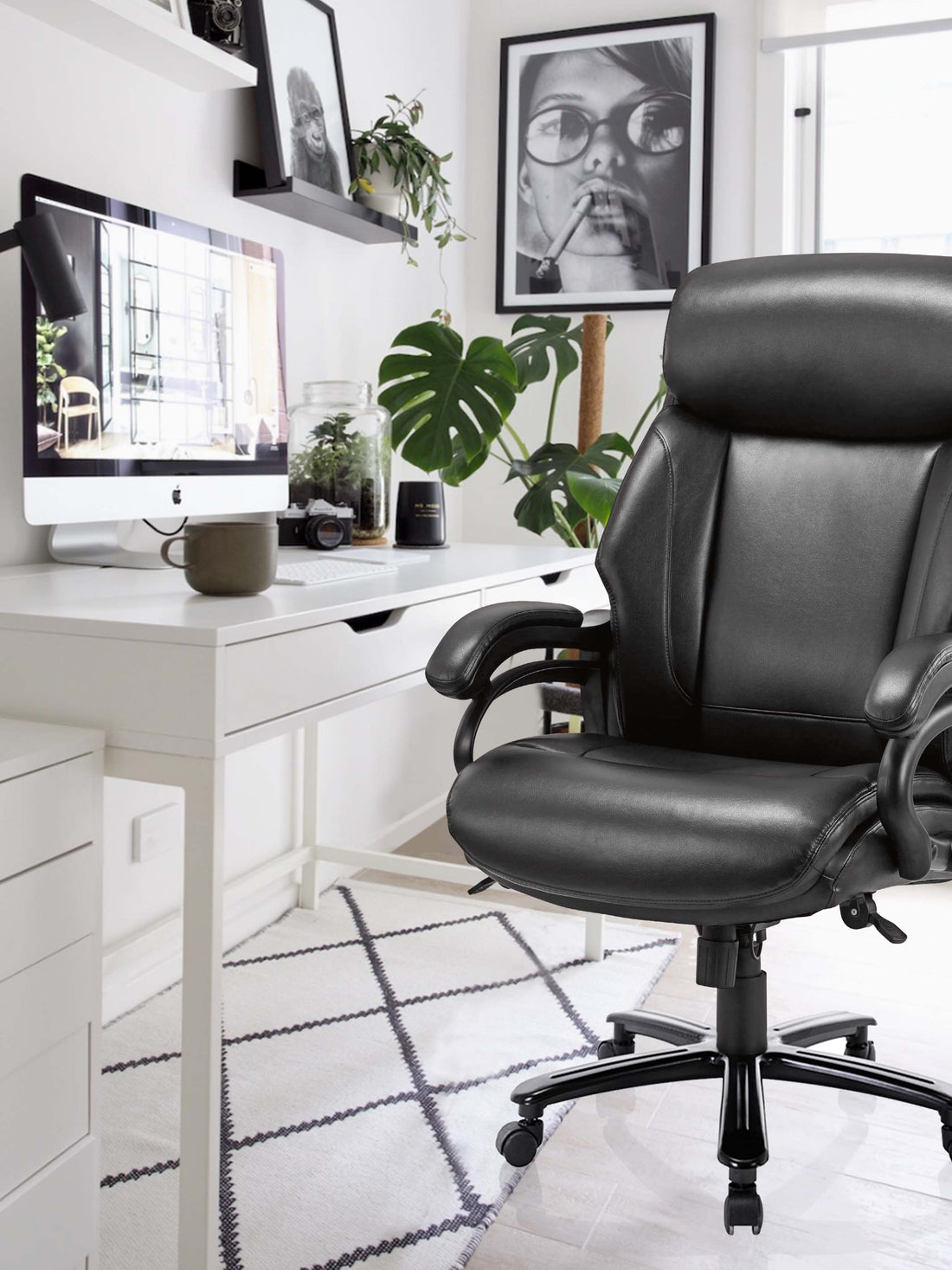Executive Big and Tall 400lbs PU Leather Office Chair