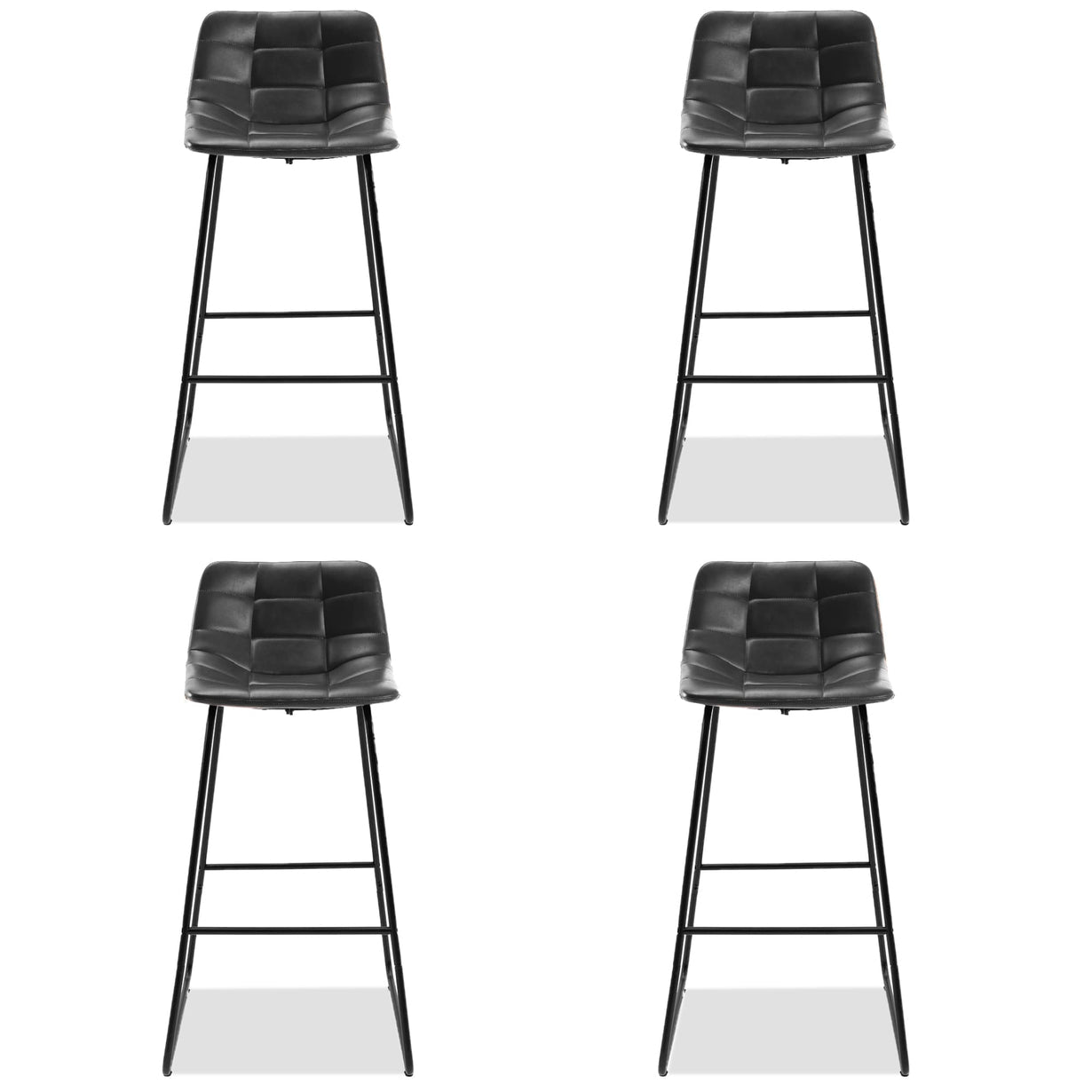 Set of 4, 24''Ada King Barstool. Black