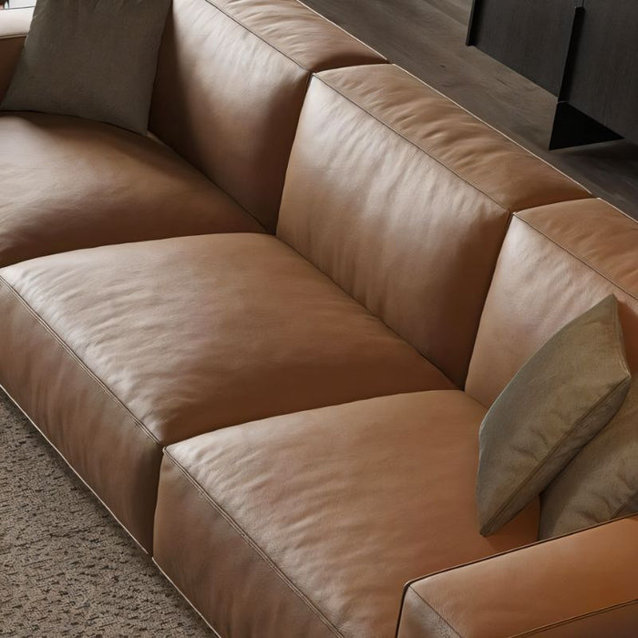 End Year Special Offer!!Glam 3-seater Upholstered Brown Leather Modular Sofa Couch. Modern Leather-Covered Sofa, crafted with sophistication comfort in mind