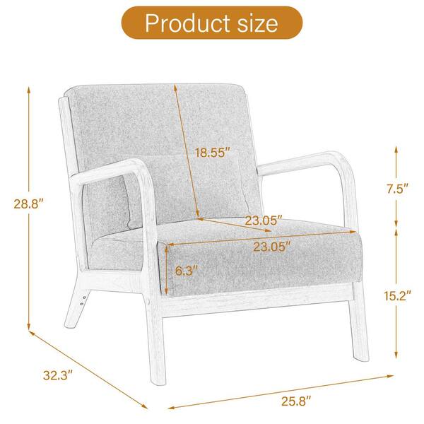 Modern Coffee Faux Leather Wood Frame Upholstered Accent Arm Chair (Set of 1)