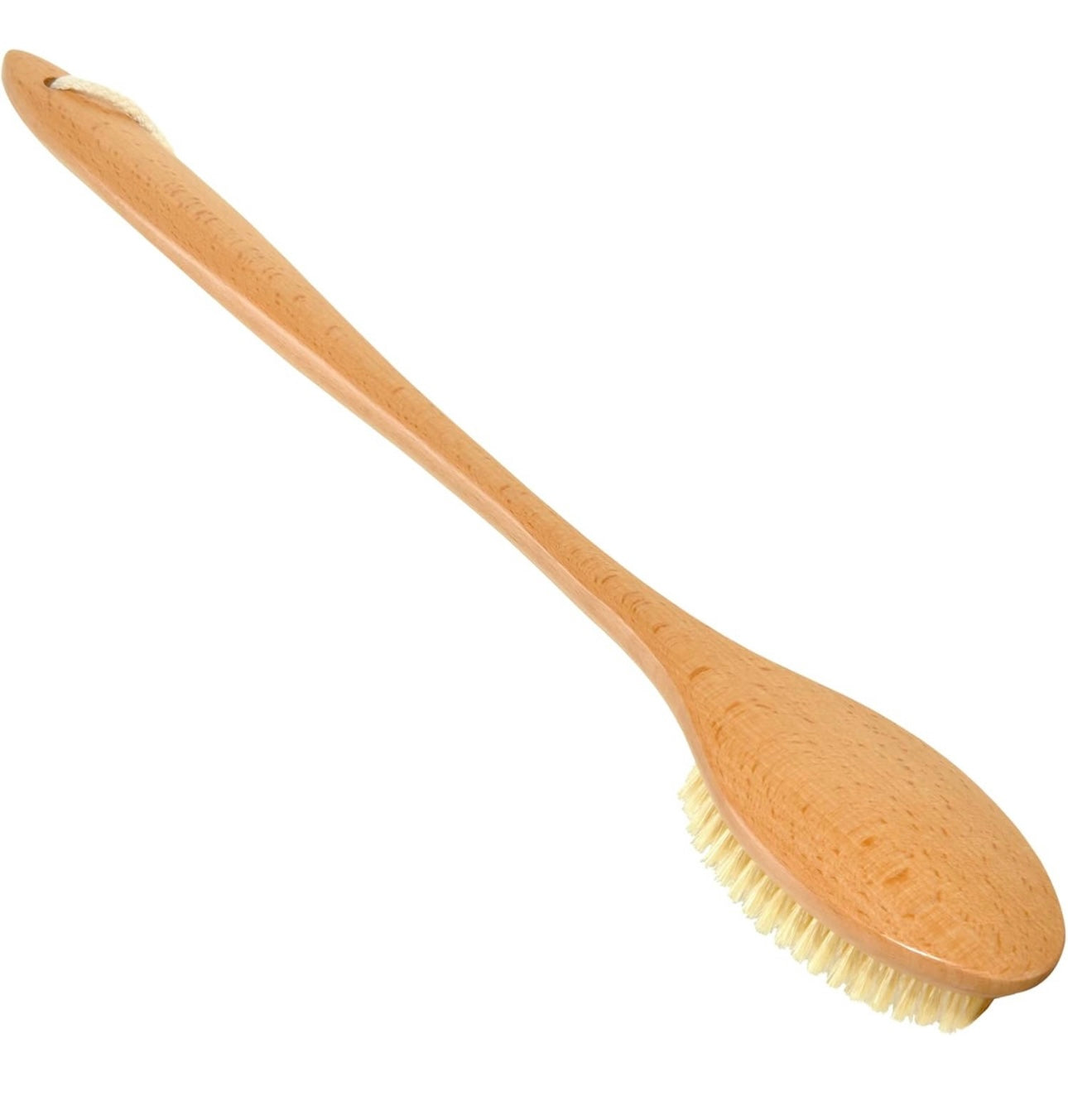 19.7inch Upgrade Long Handle Bath Brush Wood Shower Brush Natural Bristles for Wet or Dry Brushing, Back Scrubber for Gentle Exfoliating and Cleaning