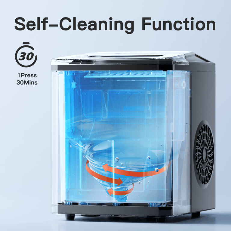 Countertop Ice Maker 26 lbs/24h 9 Cubes/6 Mins with Self-Cleaning Bullet Ice Maker for Home Office Bar Party