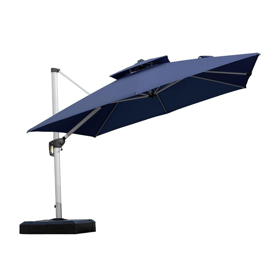 PURPLE LEAF Double Top 360 Degree Rotation 10 ft Square Patio Classic Umbrella